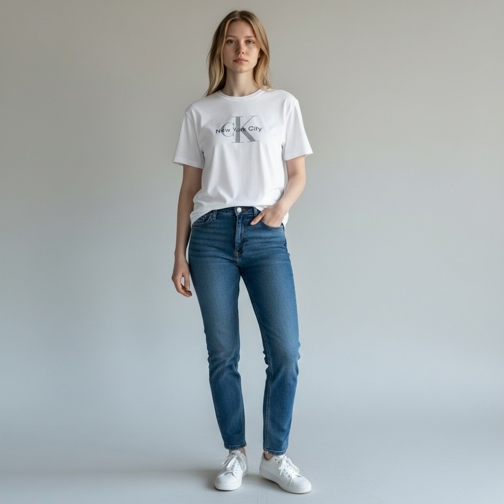 Calvin Klein Jeans White NYC Stamp Graphic T-Shirt Size XS NWT